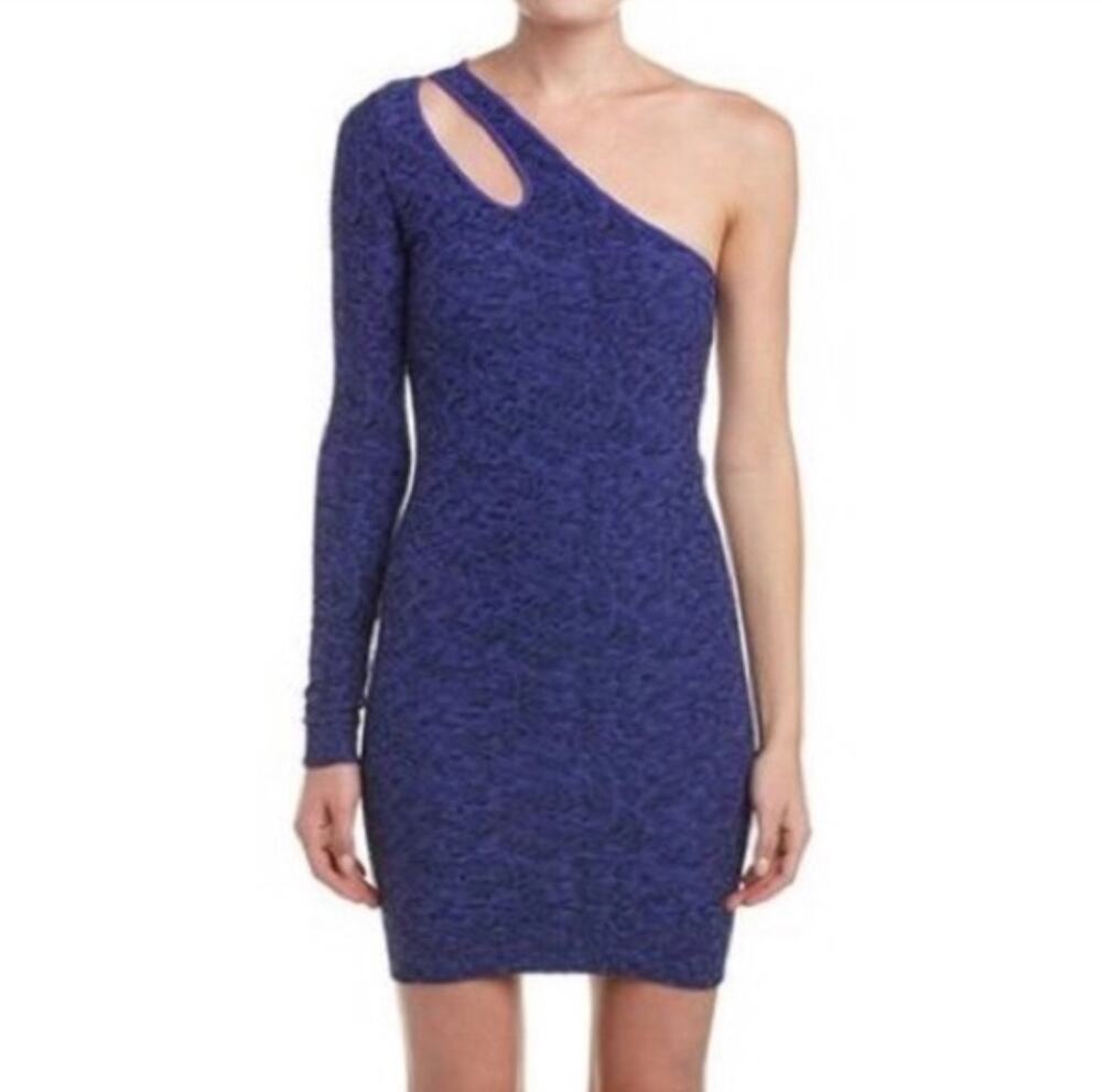 NWT BCBGeneration purple and black one arm mini dress size small S B170